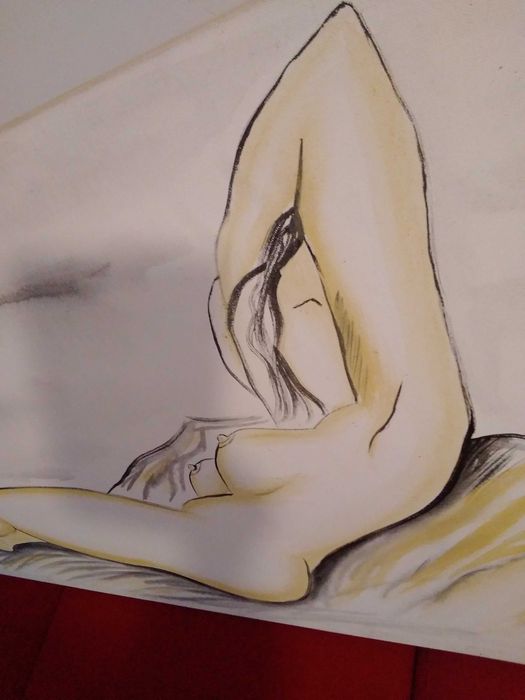 Quadro/tela grande Mulher de 1.40m por 60cm, decoração parede