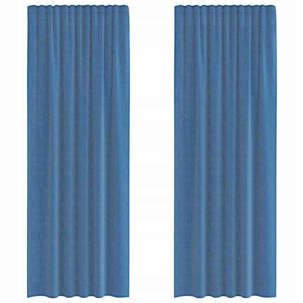 Zasłony woalowe z pętelkami 2 sztuki ROYAL BLUE 140x260cm