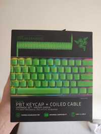 Razer PBT Keycap + Coiled cable zielone