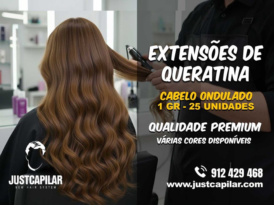 Extensões de Queratina Cabelo Ondulado - 1 gr- 25 Unidades - PREMIUM