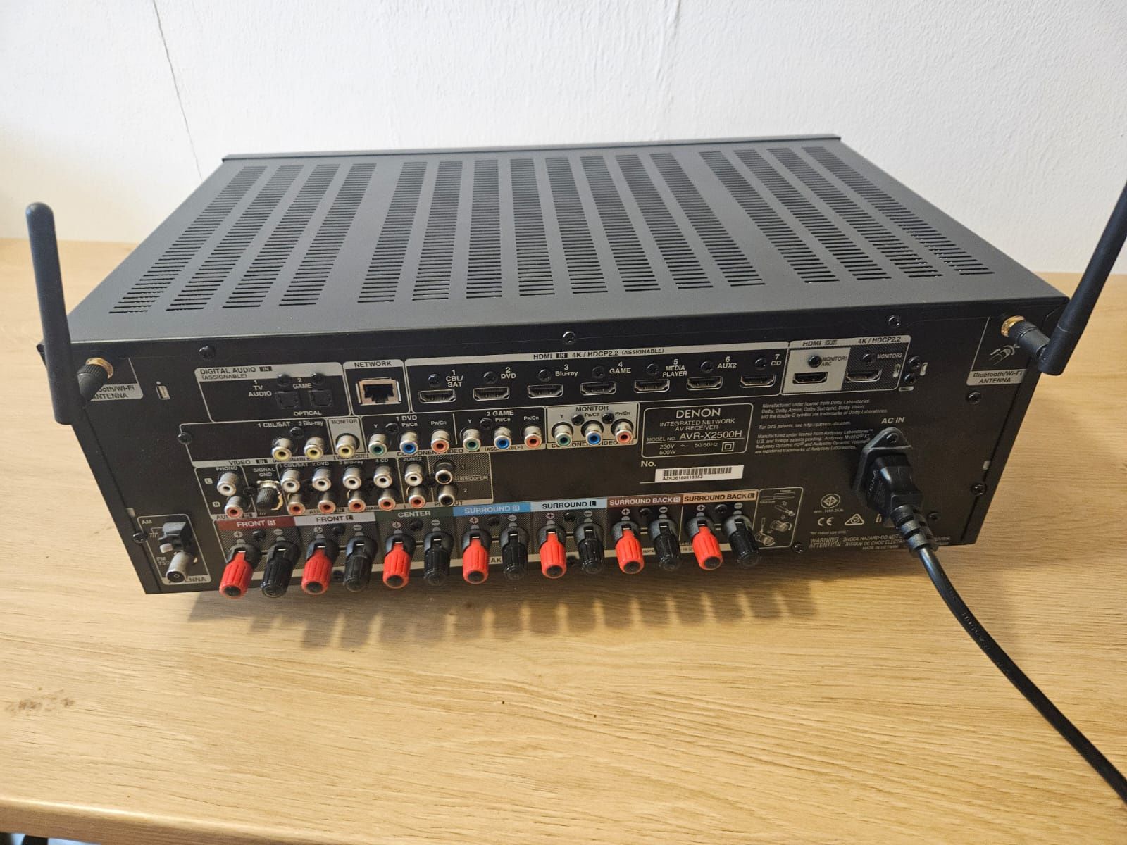 Denon AVR-X2500H wifi bluetooth,  zestaw kino  domowe , Mega moc 7.2