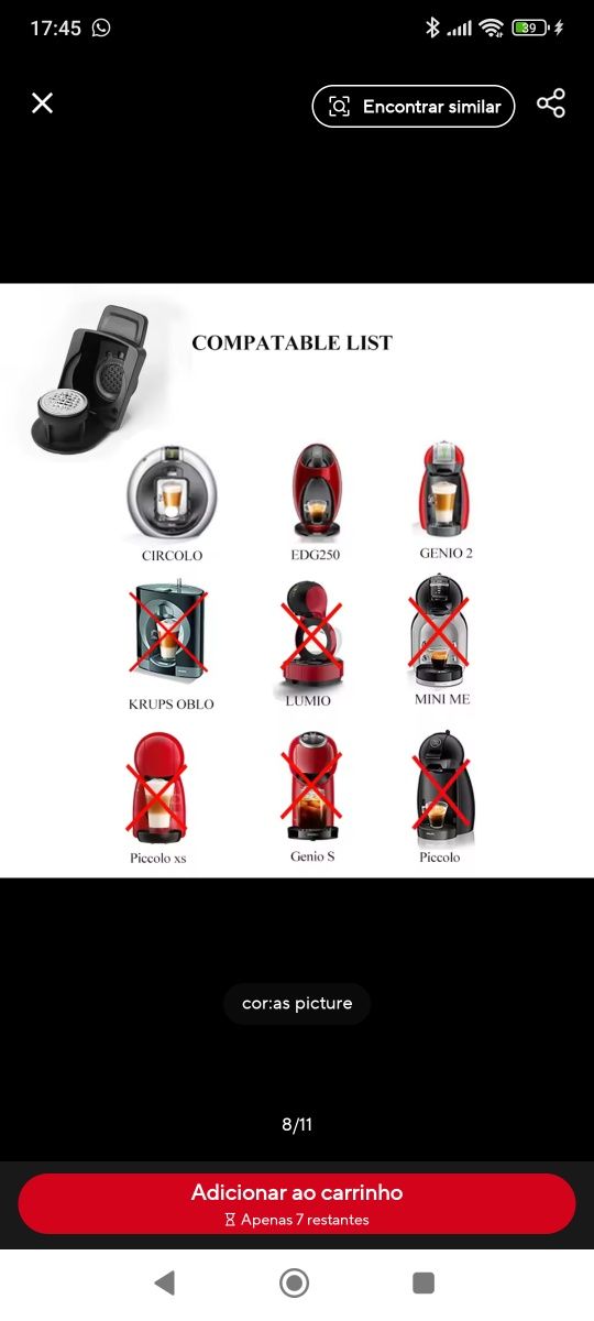 Adaptador Dolce Gusto para Nespresso