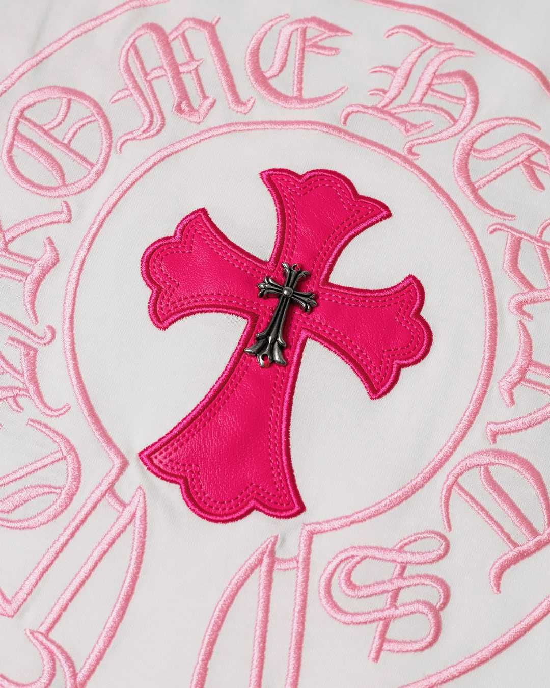 Футболка Chrome Hearts T-Shirt White With Pink Logo CH109-WT