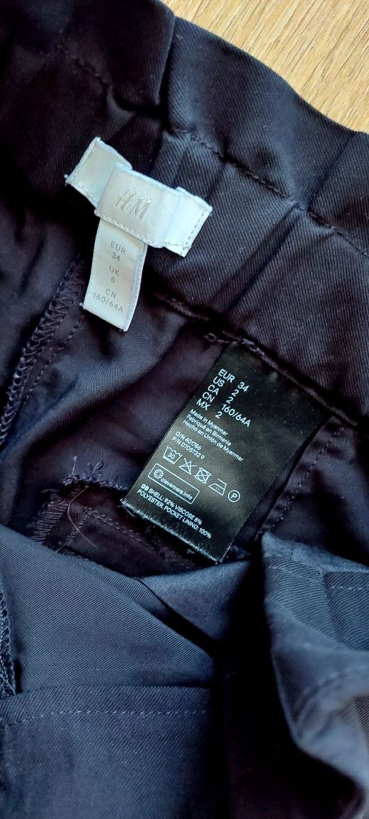 H&M r.34 czarne spodnie wiskoza wyższy stan