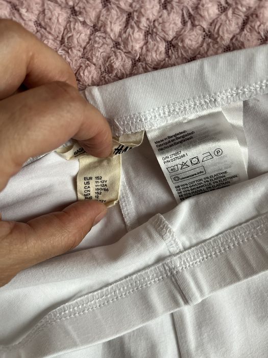 Biale leginsy z koronką H&M 152