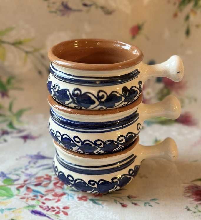 3 sztuki Ceramiczne kokilki z rączką