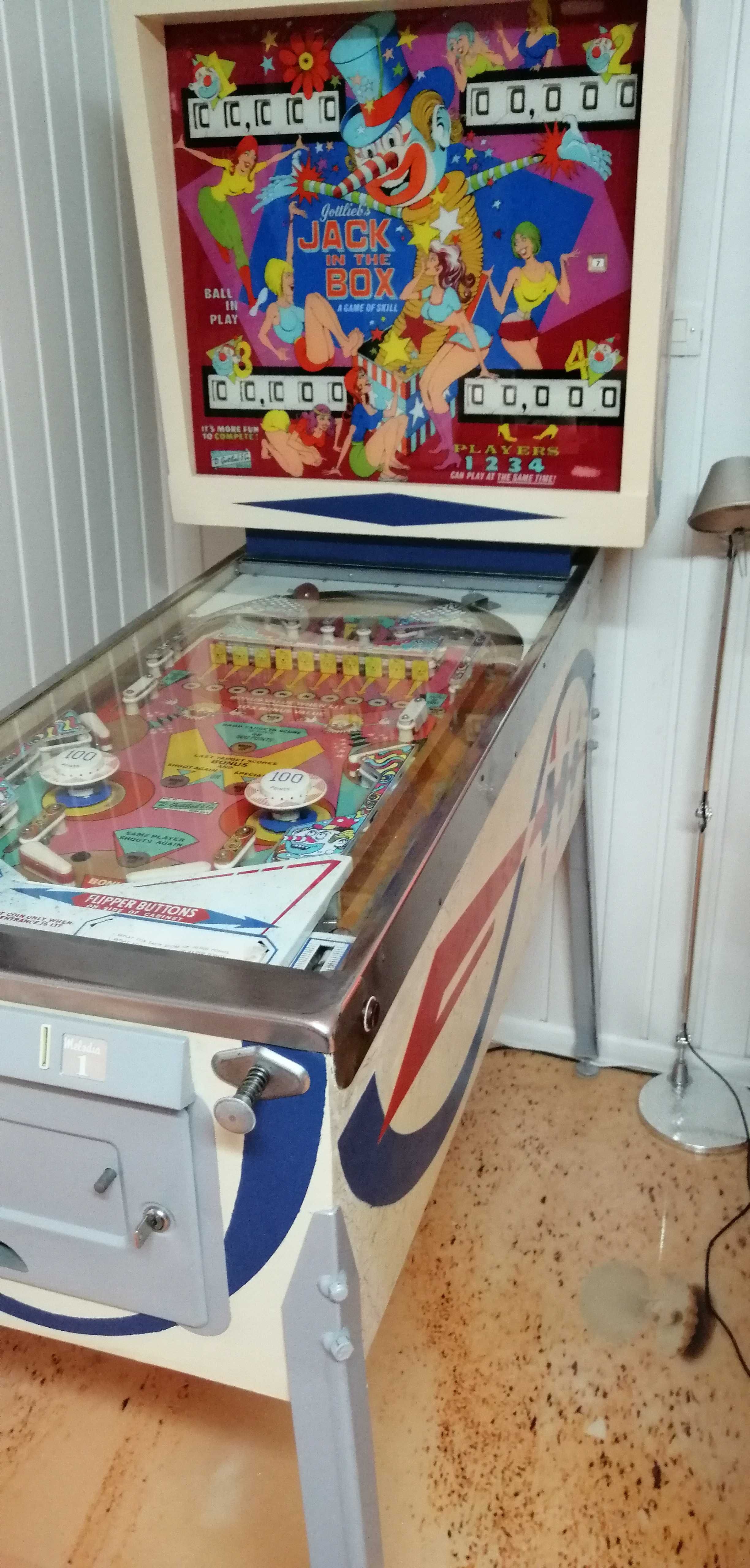 Flipper Bilard Gottlieb „Jack in the box”  – 1975 rok stan idealny