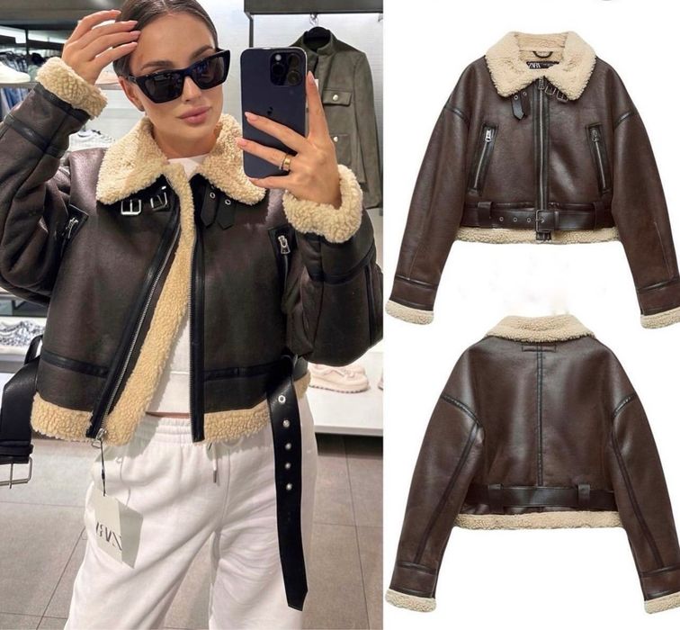 Дублянка zara коричнева коротка