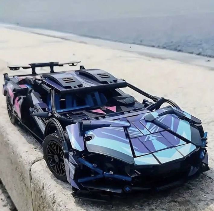 Контсруктор 1300дет спортивная машина 36*17см lego черная  technic