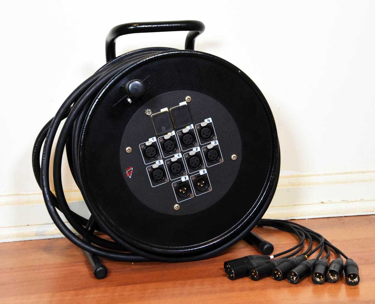XLR Bobine 30 metros c/enrolador com 8 canais fichas XLR espectaculos