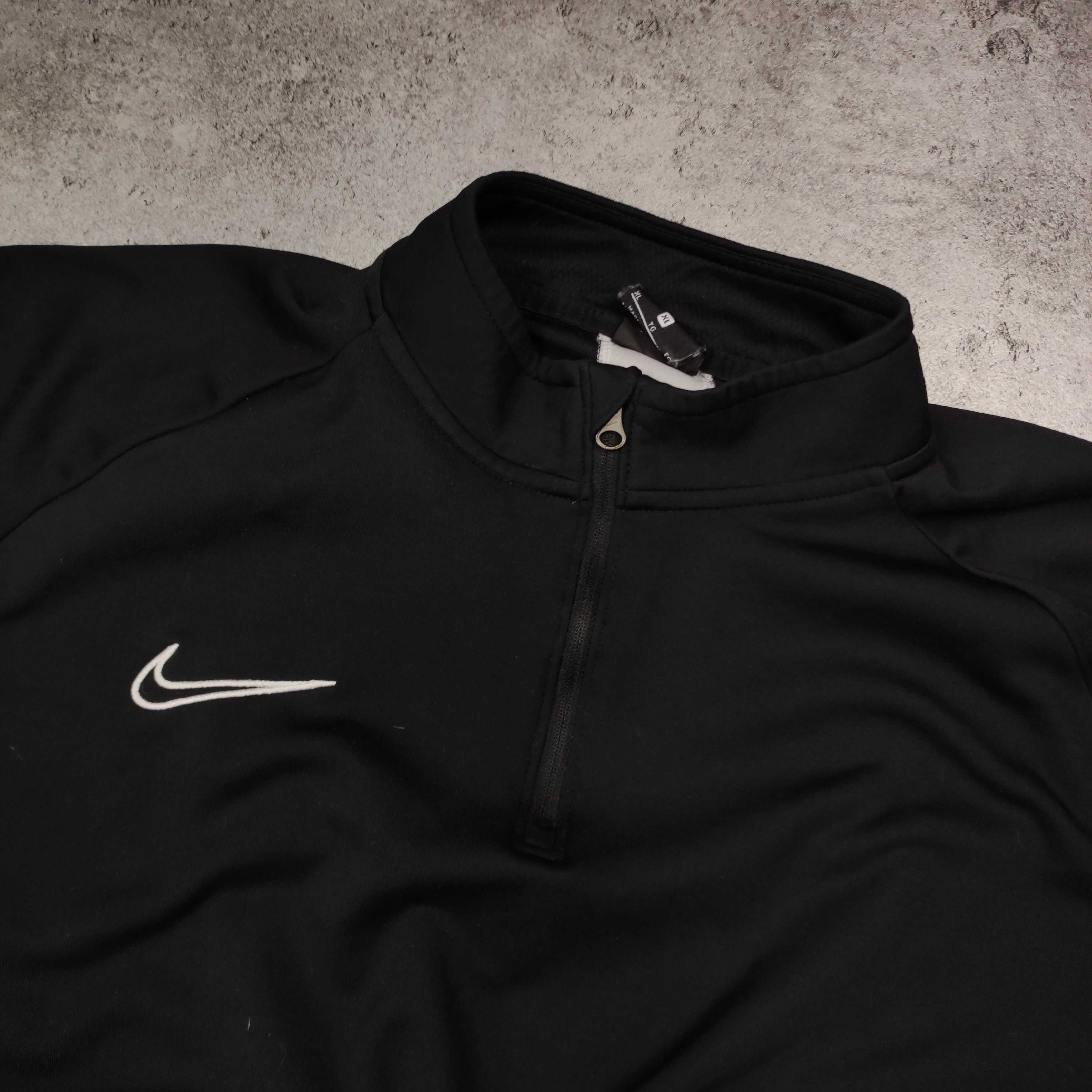 MĘSKA Bluza Rozpinana Sportowa Nike Dri-Fit suwak 1/3 Czarna Lekka FIT