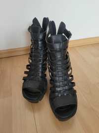 Buty sandały Amisu wysokie 41, obcas 11 cm, wkładka 26 cm