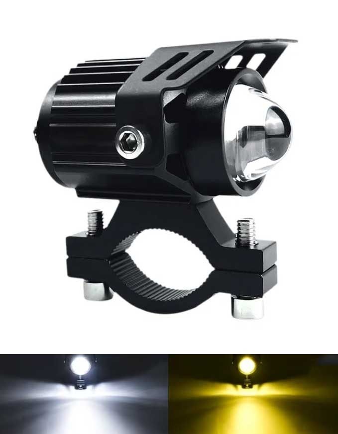 Фара ПТФ LED универсальная авто мото белый+желтый 3в1