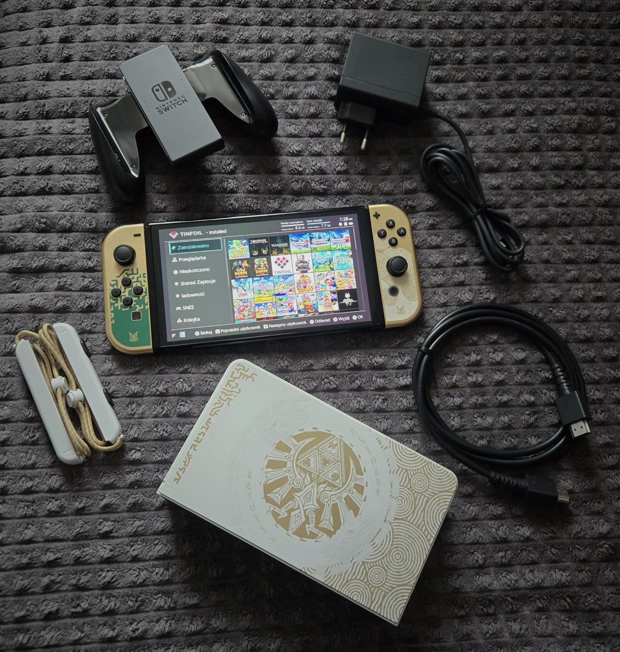 Konsola Nintendo Switch OLED Zelda TotK Limitowana Chip CFW 256GB !