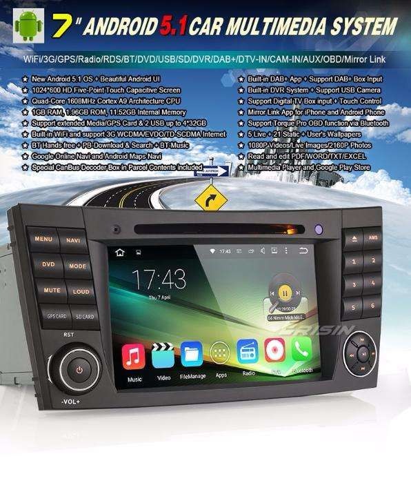 Auto-rádio 2 din android 13 64GB para Mercedes E220 w211 w219 w463