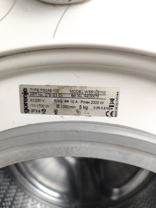 ПОД РЕМОНТ стиральная машинка горения 5кг gorenje  ws510syw