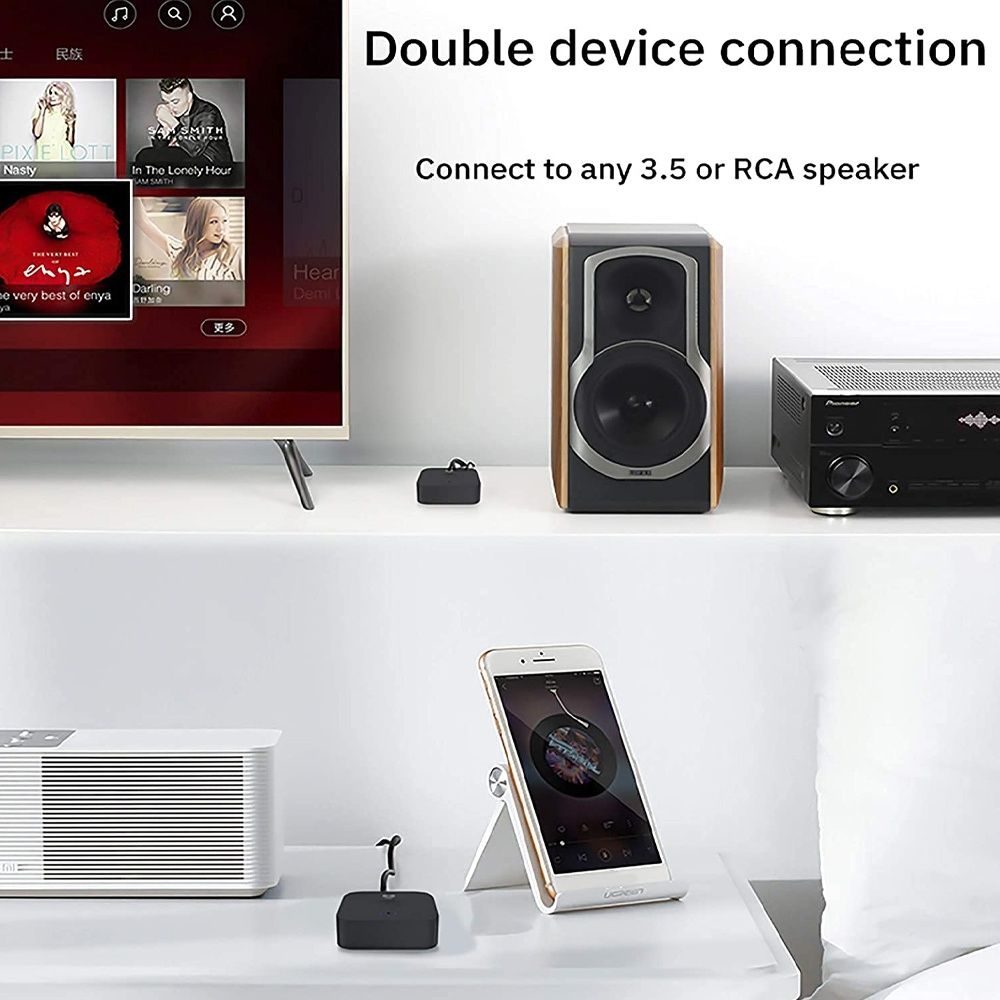 Transmissor E Recetor Áudio Bluetooth 5.0 com NFC Jack 3.5mm RCA2 NOVO