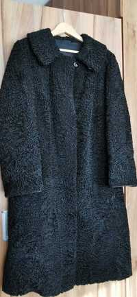 Naturalne futro płaszcz kurtka karakuły czarne rozm L