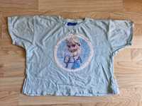 Bluzka bluzeczka krótki rękaw Elsa Kraina Lodu cekiny 2 obrazki r.128