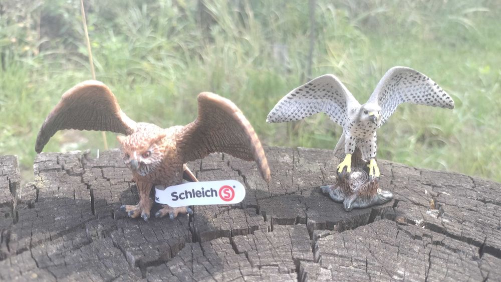 Фігурки птахів Шляйх Філін й Сокіл Schleich Eagle Owl Peregrine Falcon