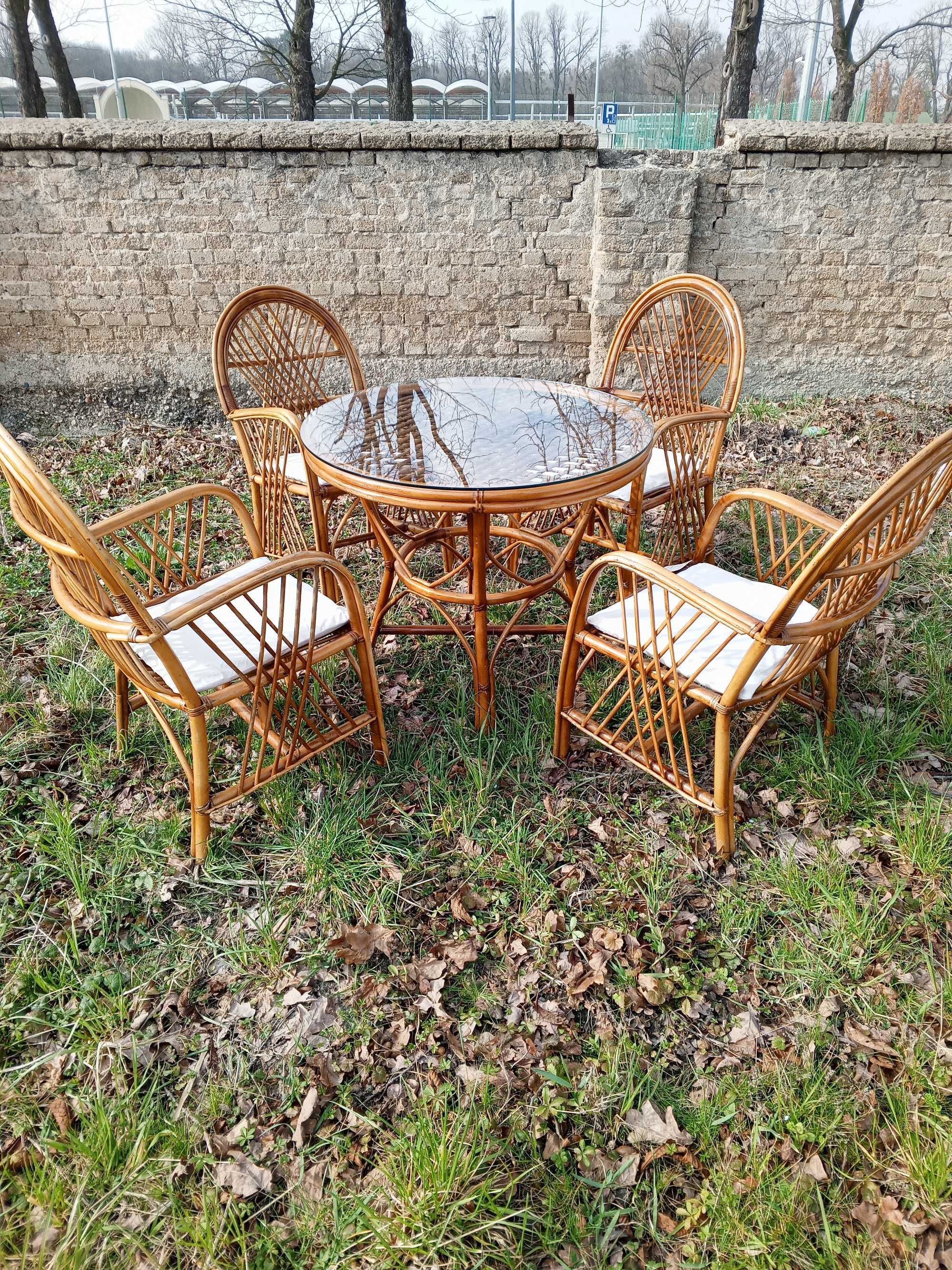 Komplet mebli ogrodowych Rattan/ratan Vintage