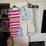 Sukienka Zara l 40 mini letnia krótki rękaw vintage paski