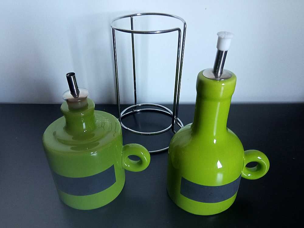 Galheteiro Para Azeite E Vinagre Com Suporte