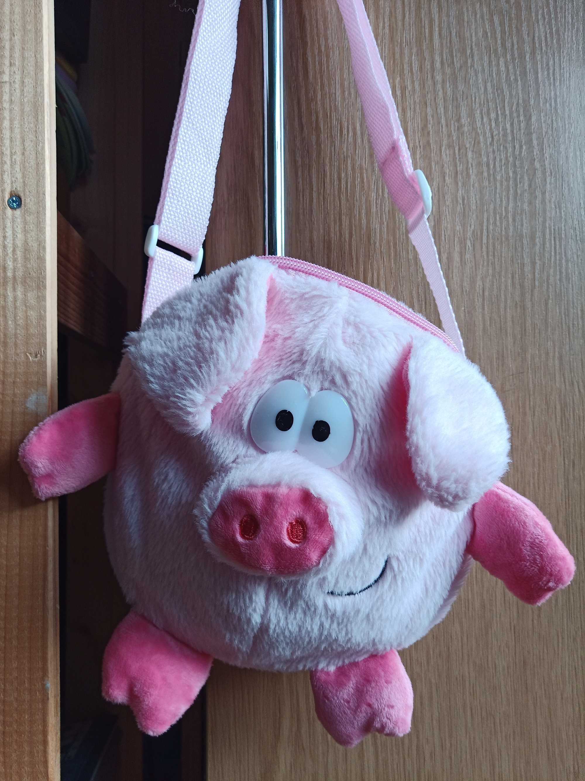 Детская сумочка Свинка, мягкая игрушка, практически новая, 20х20 см