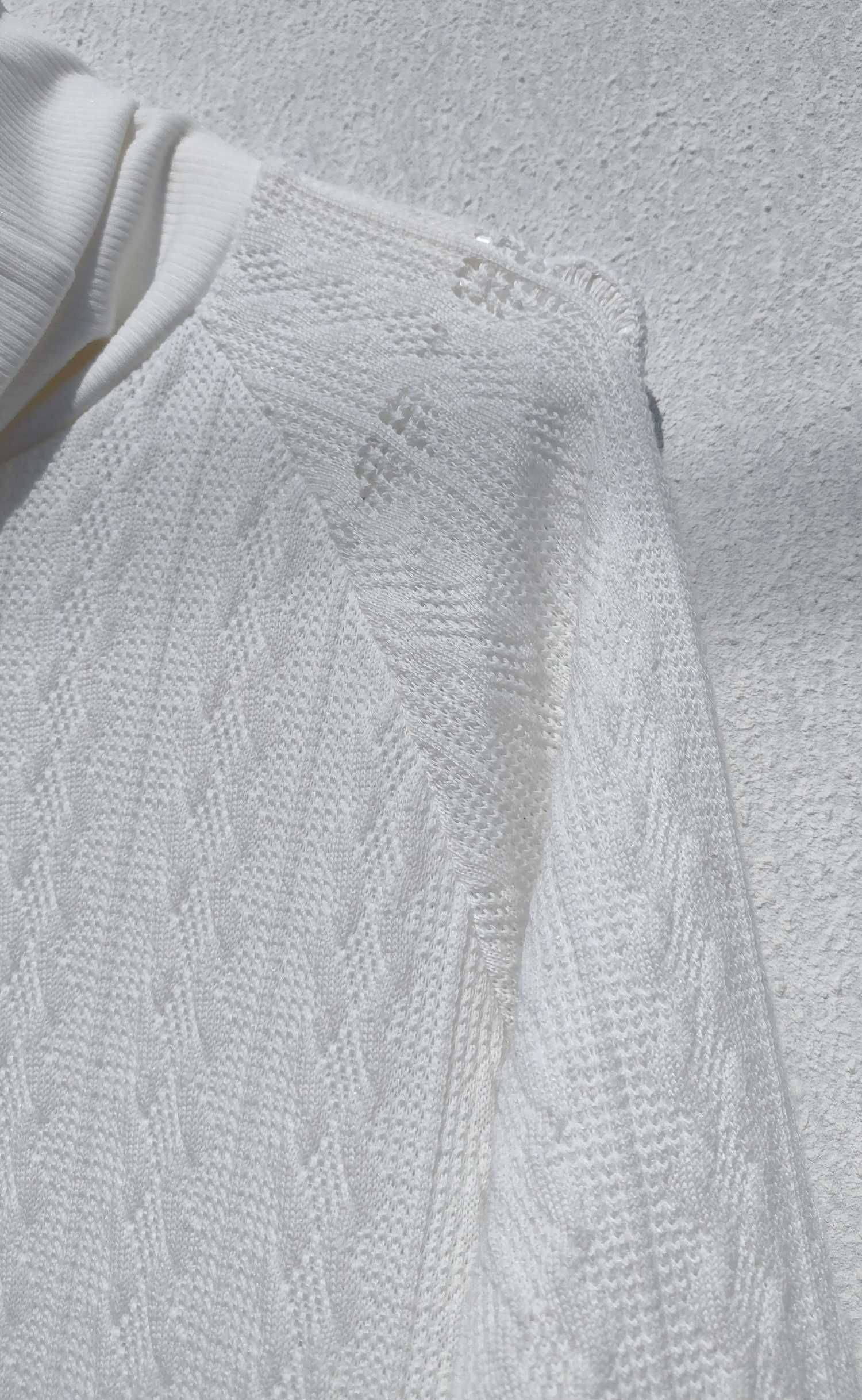 Стильное необычное белое ассиметричное тёплое платье L XL