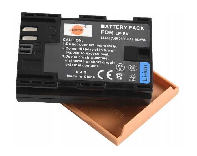 DSTE LP-E6 – Akumulator litowo-jonowy 2600 mAh do Canon EOS 5D, 7D