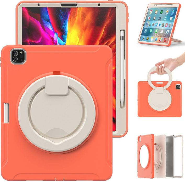 Etui do iPad Pro 5/4/3 12.9” Podstawka i Miejsce na Rysik Pomarańczowe