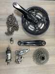 Napęd shimano 9s rzedowy korba kaseta łańcuch suport bcd 104