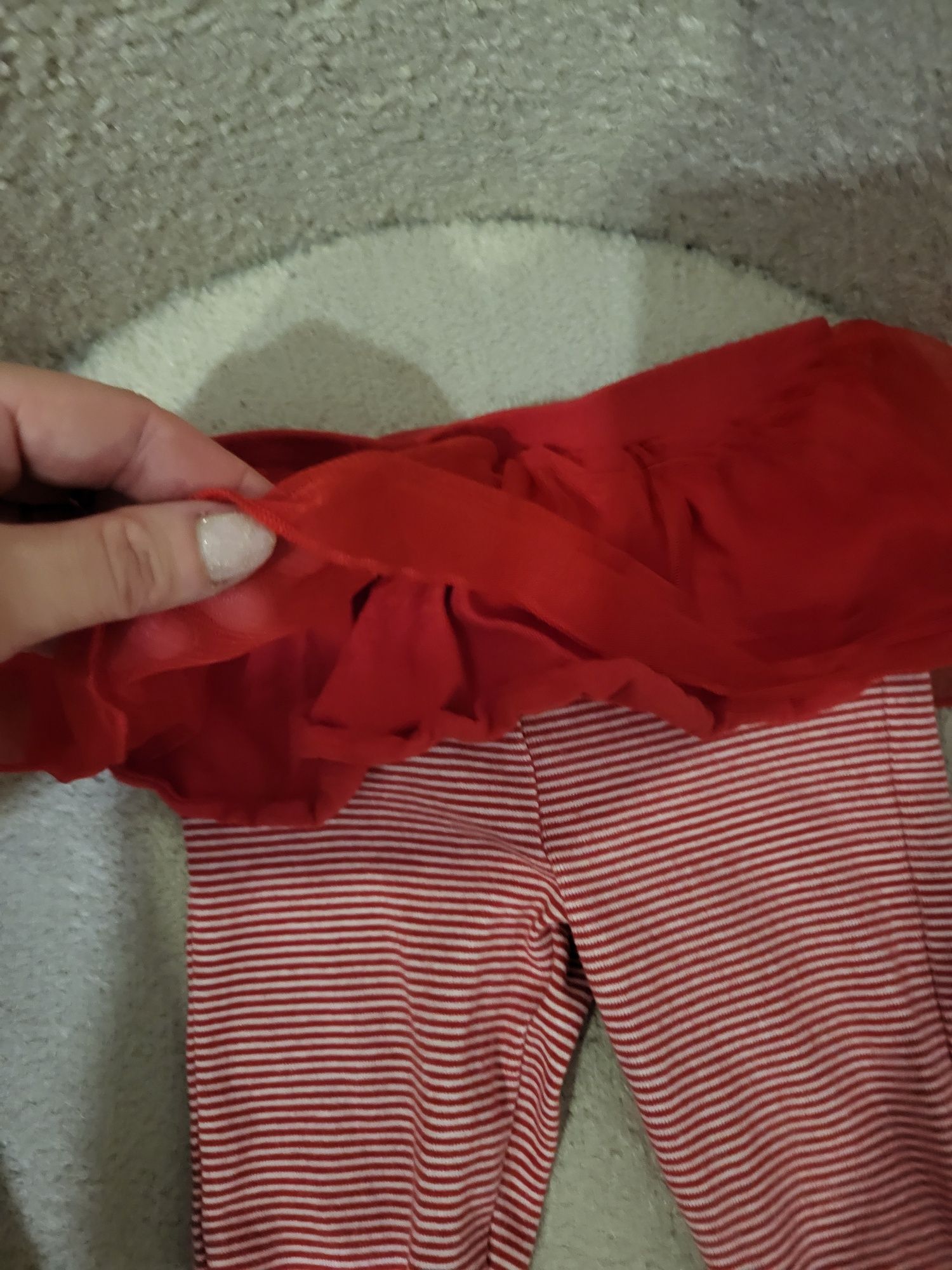 Spodnie legginsy święta elf czerwone 80 wigilia