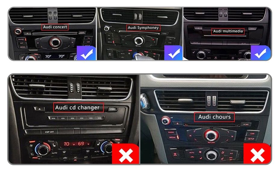Rádio 8,8" Android Audi A4 de 2013-16 Carplay GPS Knob 6/128GB 8-core