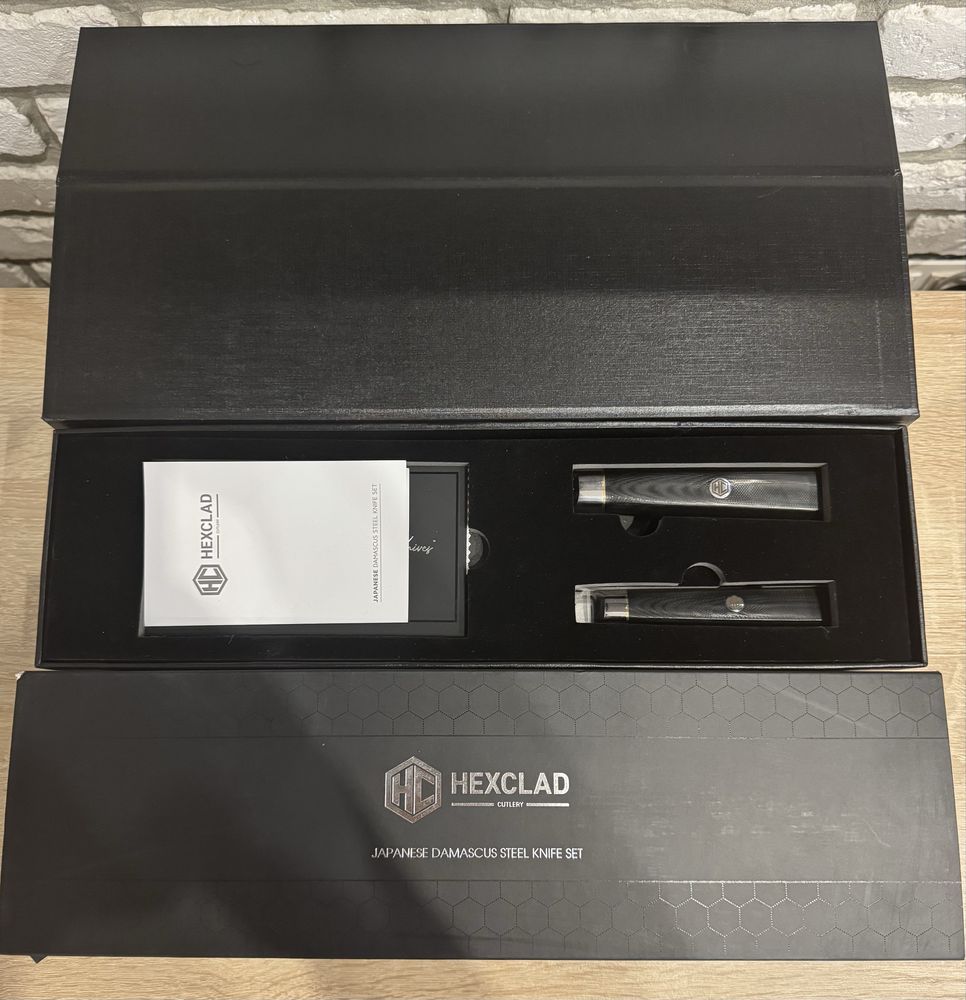 Новий, оригінальний набір ножів Hexclad з японської дамаської сталі.