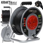 KRAFT&DELE Przedłużacz Bębnowy 50m Na Bębnie 3x2,5mm Metalowy