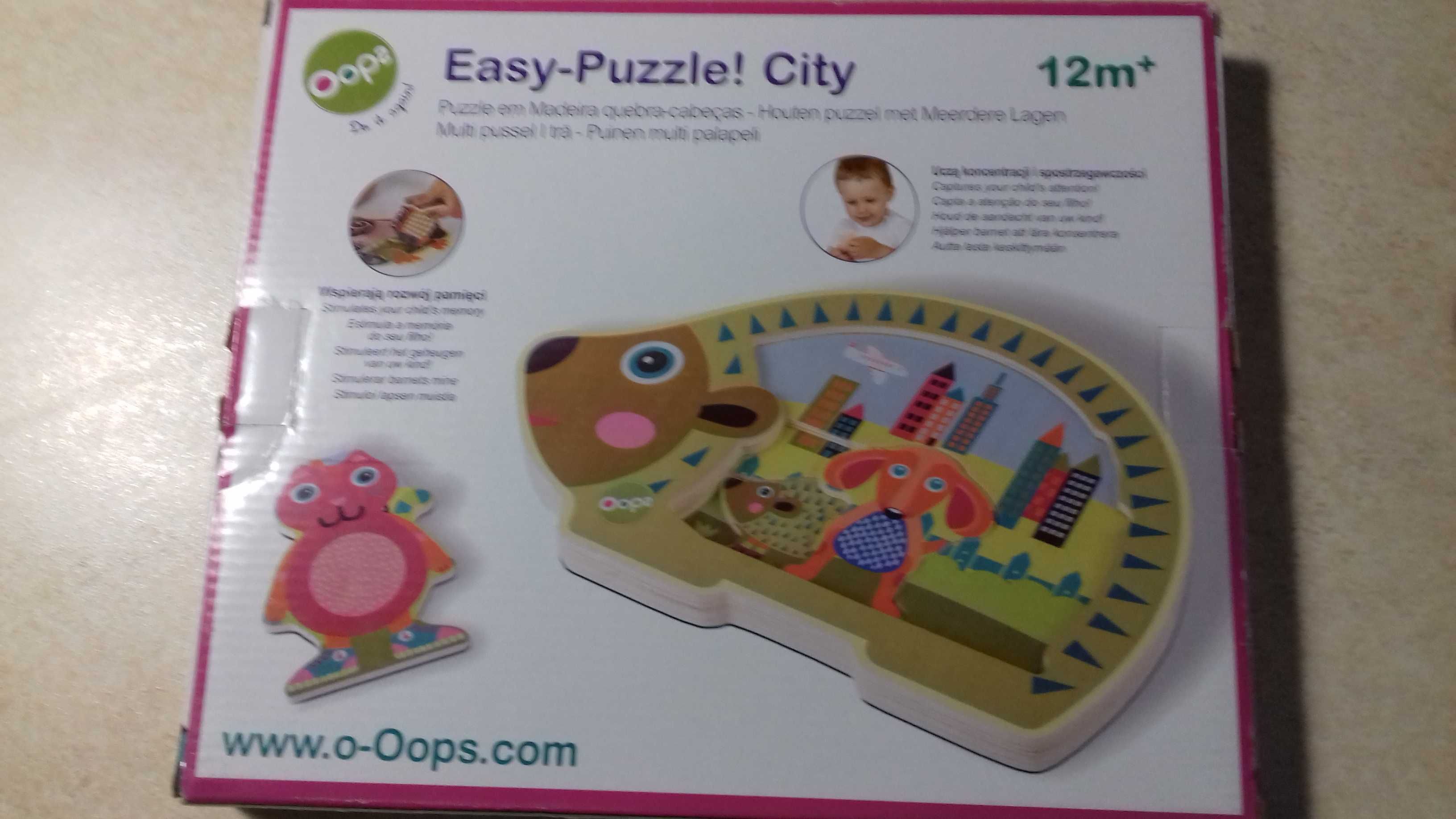 Easy-Puzzle! City Oops ZABAWKI DREWNIANE 12m+