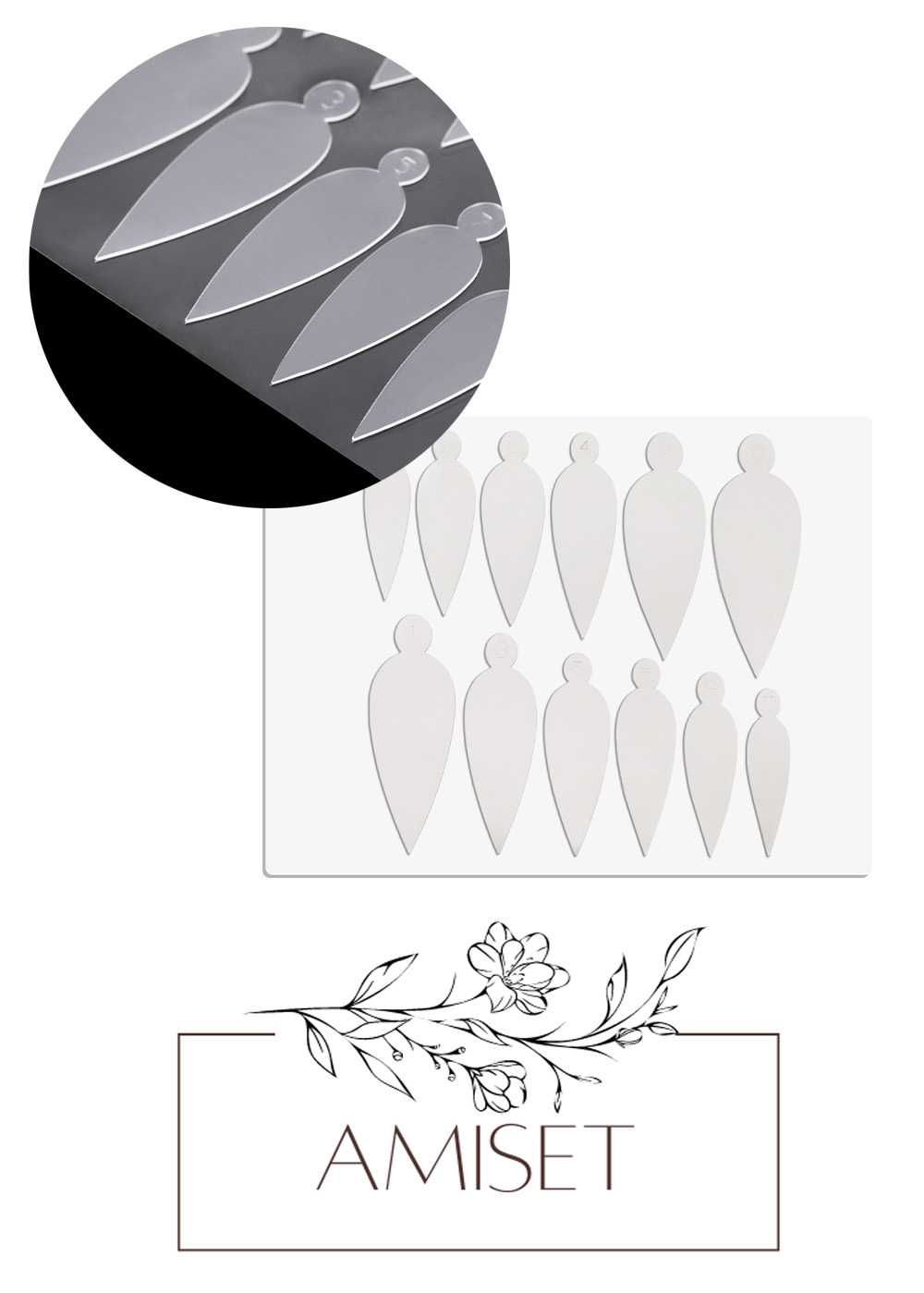 Combo system dual form silikonowe formy do frencha szpic długi 12 szt