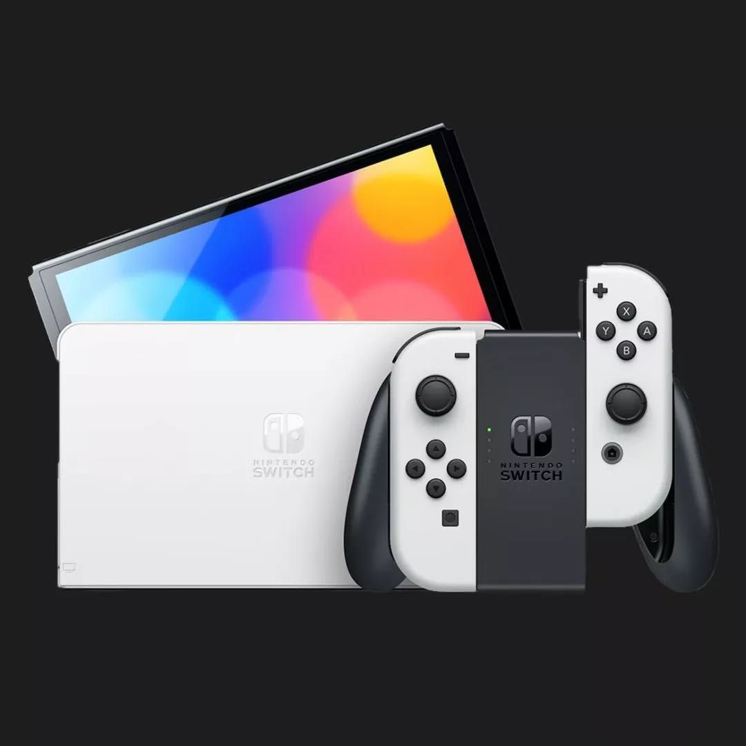 Портативная игровая приставка Nintendo Switch OLED with White Joy-Con