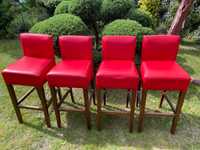 Krzesła barowe ekoskóra czerwona