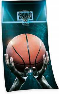 Ręcznik plażowy 75x150 Piłka koszykówka turkusowy