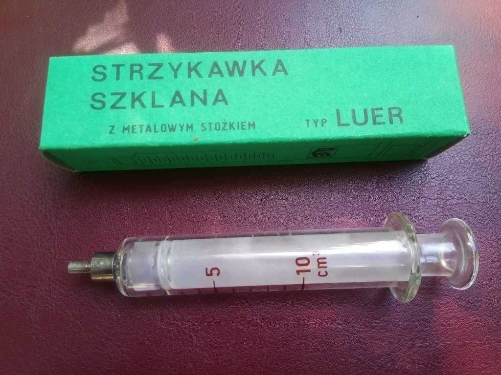 PRL Szklana Strzykawka igły