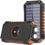 Hiluckey Bezprzewodowy Solarny Powerbank 26800mAh USB, USB-C Latarka