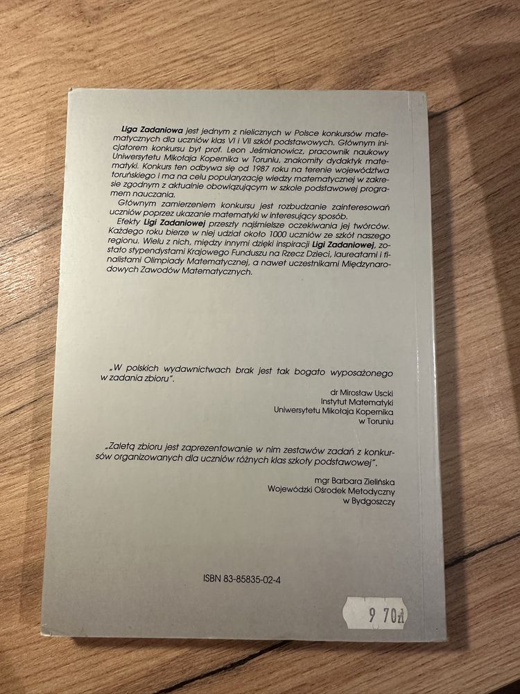 Liga zadaniowa zbiór zadań dla uczniów zainteresowanych matematyką