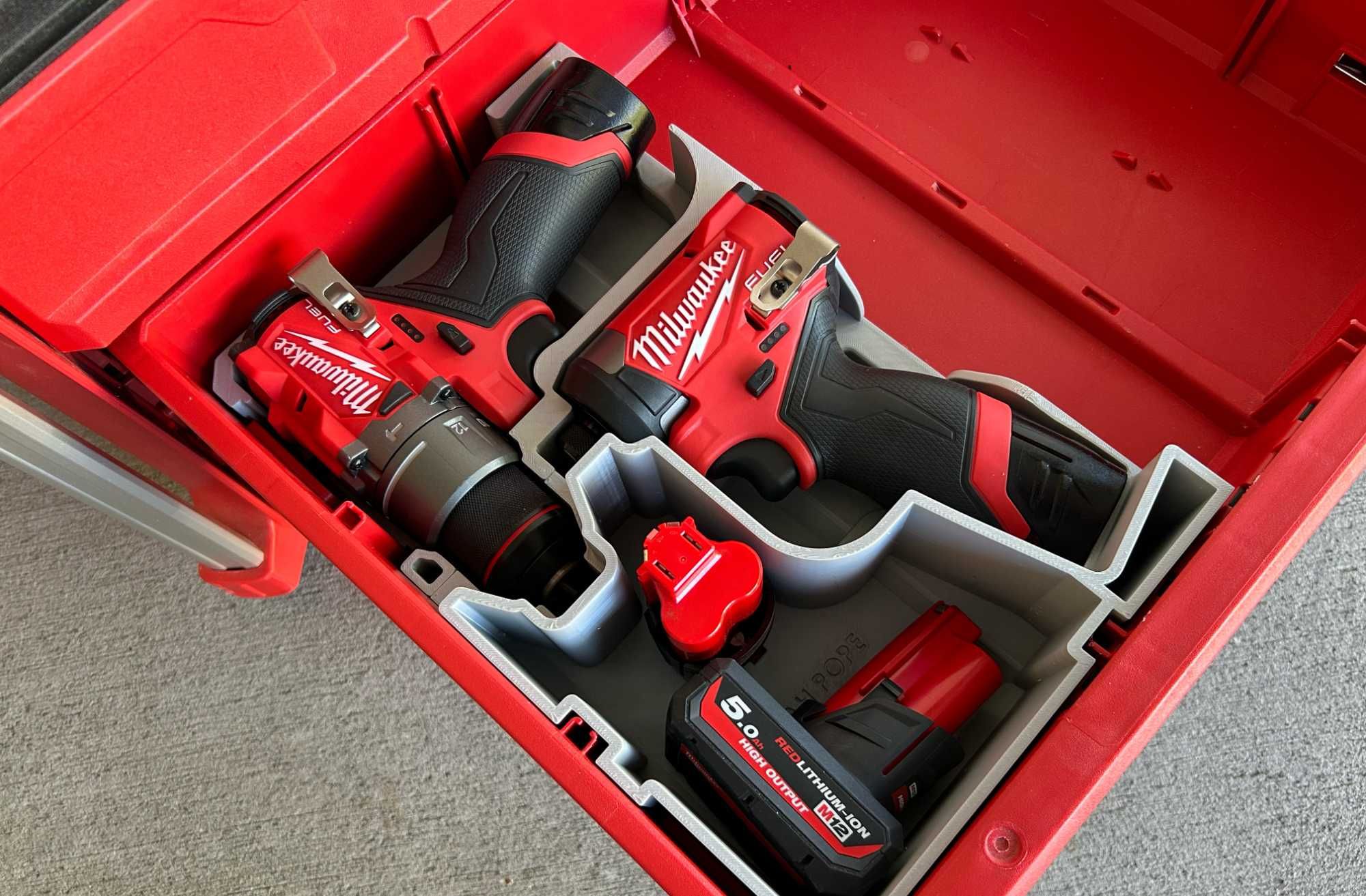Вставка органайзер в MILWAUKEE PACKOUT 2/3-Drawer Tool Box M12/M18