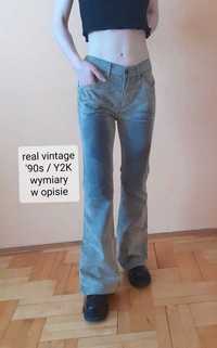 36 Jak nowe dżinsy jeansy spodnie dzwony unikat '90s Y2K vintage retro