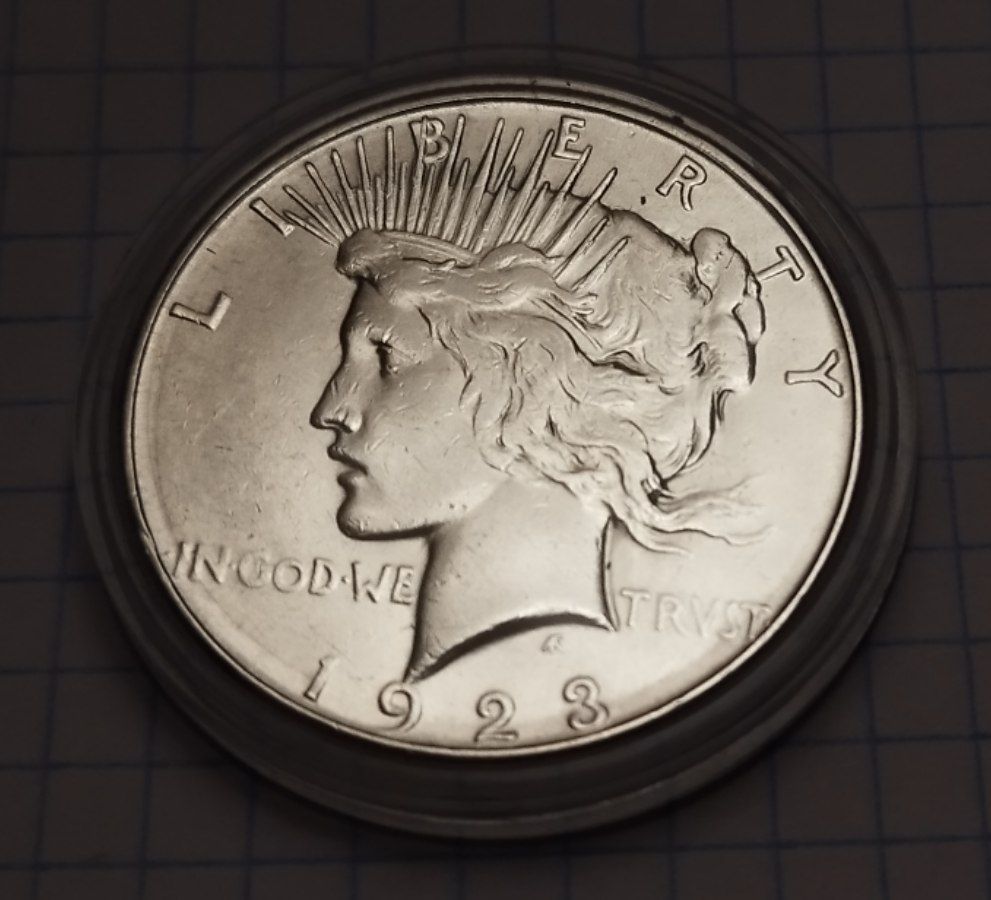 1 долар США 1923 Долар Миру 26.68г