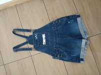 Jeansowe spodnie ogrodniczki damskie dziewczęce krótkie spodenki 29 16