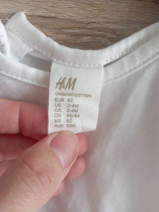 Biała sukienka z body H&M r.62
