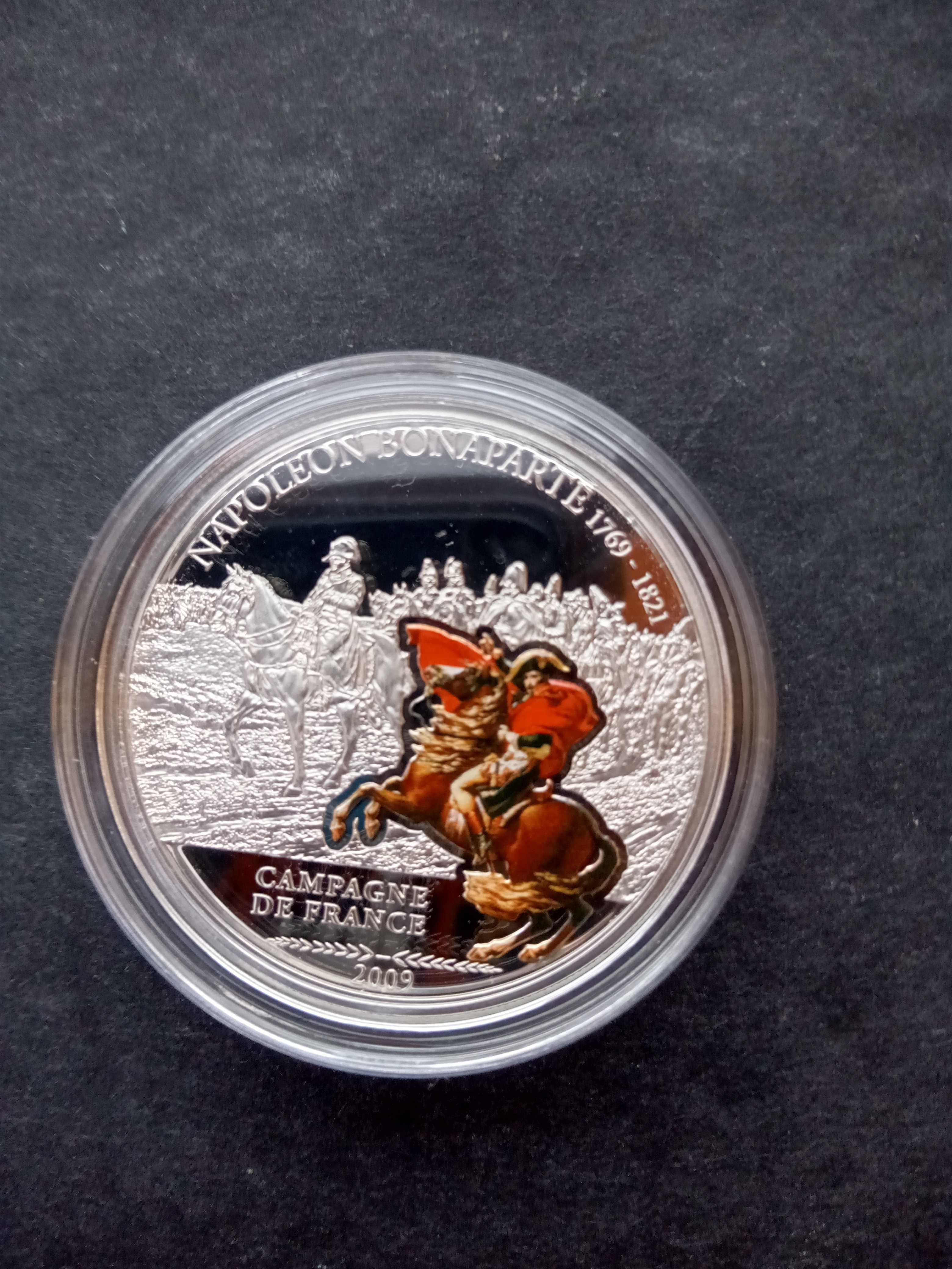 Srebrna moneta Napoleon Bonaparte z serii Wielcy Wodzowie 2009